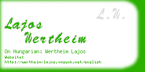 lajos wertheim business card